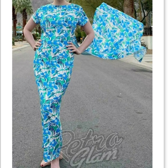 NWT Retro Glam/Audrey K  2xl (16-18) Gwendolyn Hawaiian draped waterfall Dress - Picture 1 of 6